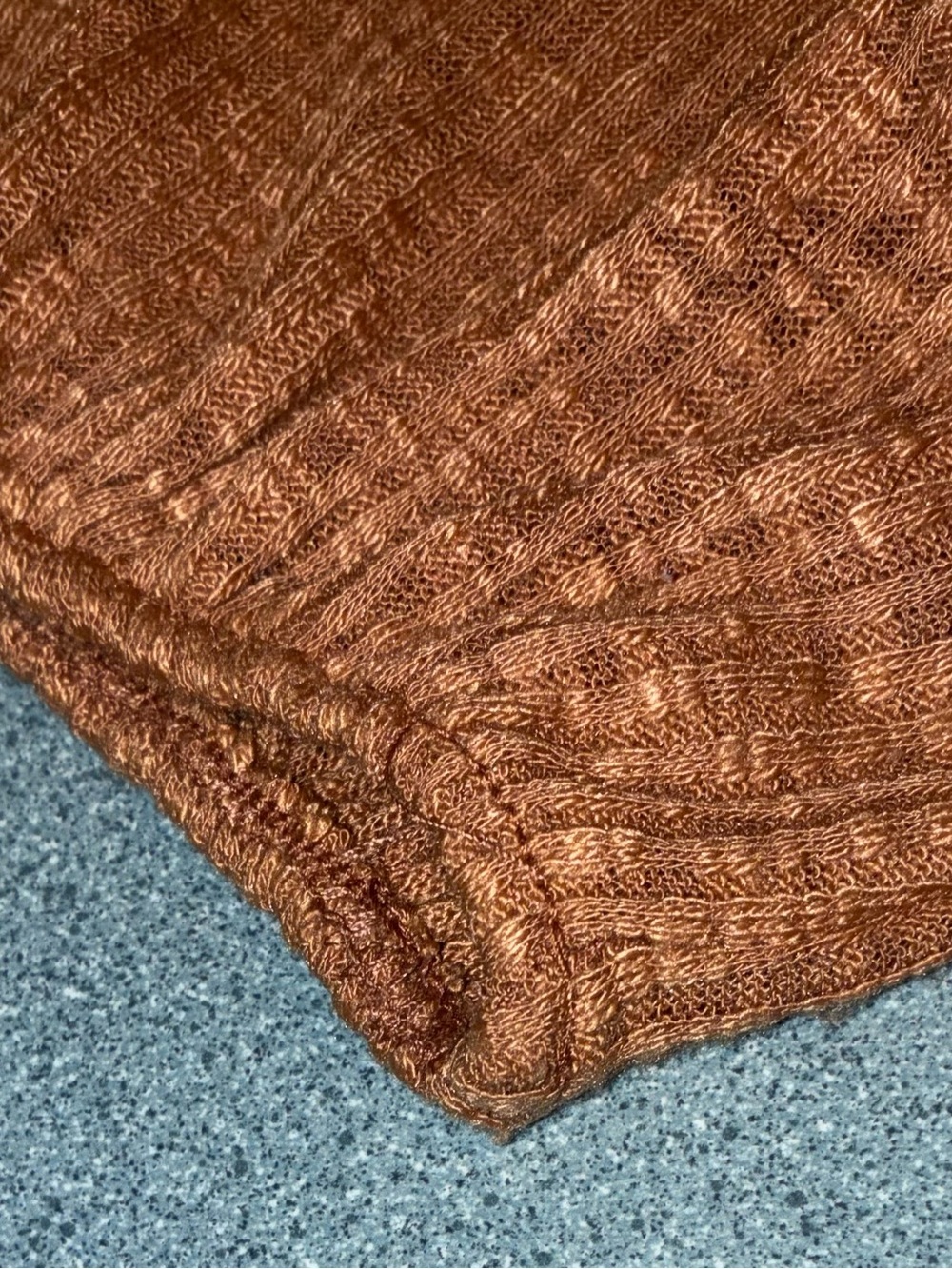 Lulu's Rust Ribbed Ruched Long-Sleeve Square Neck Top - Picture 5 of 6